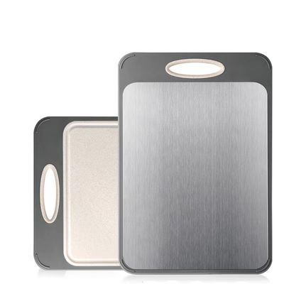Chopping Blocks Bamboo Cutting Board with 304 Stainless Steel and Durable Plastic Frame