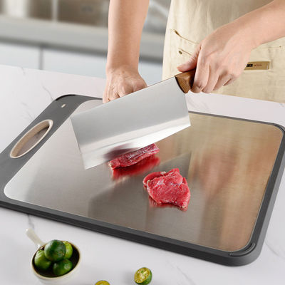 Chopping Blocks Bamboo Cutting Board with 304 Stainless Steel and Durable Plastic Frame