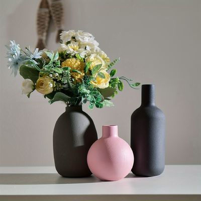 Antiqued Line Surface Art Deco Ceramic Flower Vase On-glazed for Home Decoration Pieces