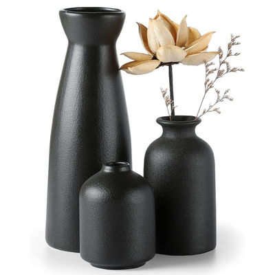 Antiqued Line Surface Art Deco Ceramic Flower Vase On-glazed for Home Decoration Pieces