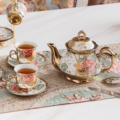 Customized Color Nordic Luxury Porcelain Tea Set for Coffee and Tea at Home or on the Go