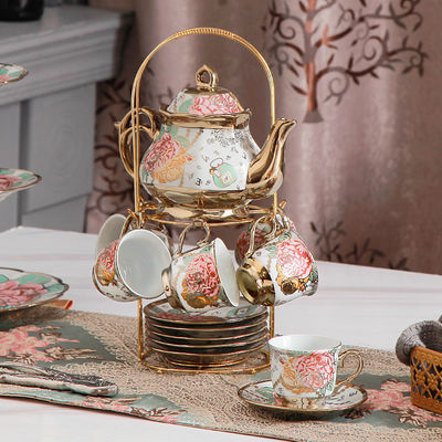 Customized Color Nordic Luxury Porcelain Tea Set for Coffee and Tea at Home or on the Go