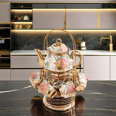 Customized Color Nordic Luxury Porcelain Tea Set for Coffee and Tea at Home or on the Go