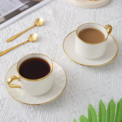 Modern Nordic Tea Cup Set in Luxury Bone with Customized Color and Bamboo Utensils