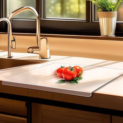 Durable Kitchen Tools Custom Logo Acrylic Chopping Block for Safe and Flexible Cutting