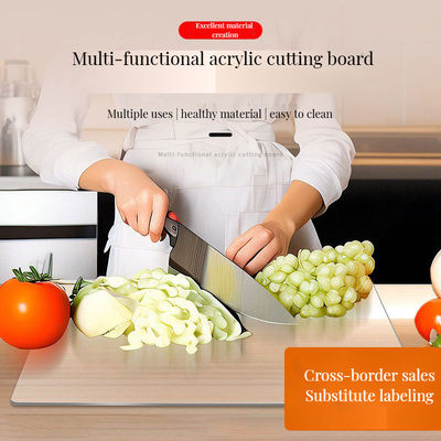 Durable Kitchen Tools Custom Logo Acrylic Chopping Block for Safe and Flexible Cutting