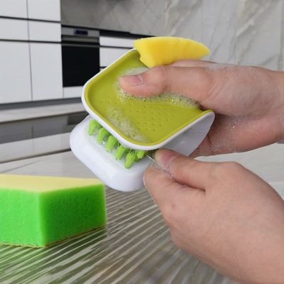 White Multi-Functional Kitchen Cutlery Cleaner with Eco-Friendly Blade Scrub Brush