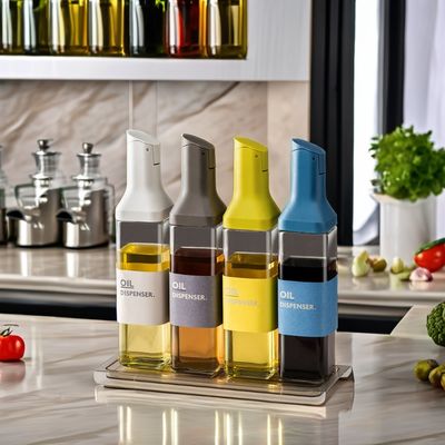 Leak-Proof Vinegar Bottle and Soy Sauce Dispenser Set for Modern Kitchen Glass Oil Jug