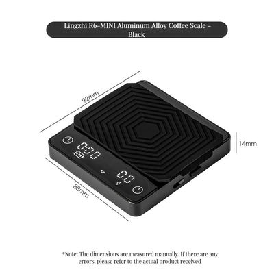 Digital Coffee Scale 2kg/0.1g Customized Size Rechargeable Timer ABS Design for Tea Tools