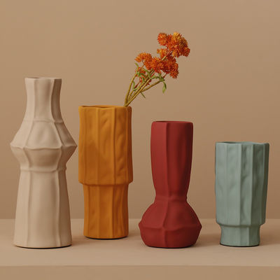Charming Golden Flower Design Ceramic Vase for Modern Home Decor in Middle Eastern Style