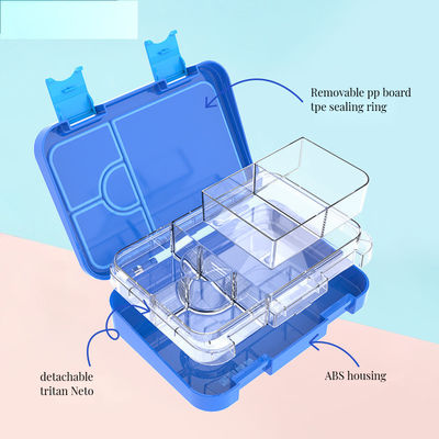 Plastic Dual-Tier Hinged Metal Tin Lunch Box Durable and Practical for Work or School