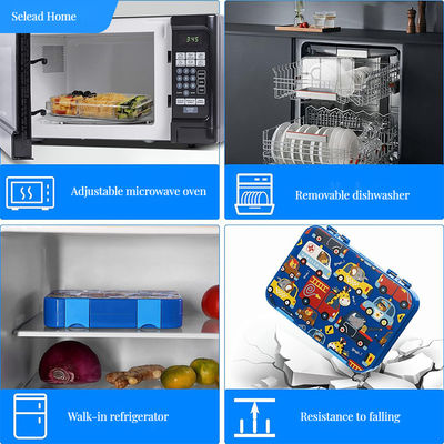 Plastic Dual-Tier Hinged Metal Tin Lunch Box Durable and Practical for Work or School