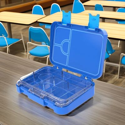 Plastic Dual-Tier Hinged Metal Tin Lunch Box Durable and Practical for Work or School