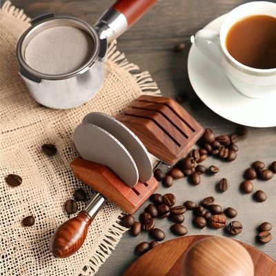 58mm Coffee Tea Tools Walnut Steel Espresso Tea Filter Holder with Silicone Screen
