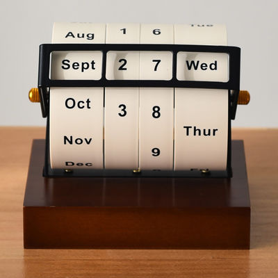 Electric Format Perpetual Calendar Wheel Small Size Curve Design for Office Decoration