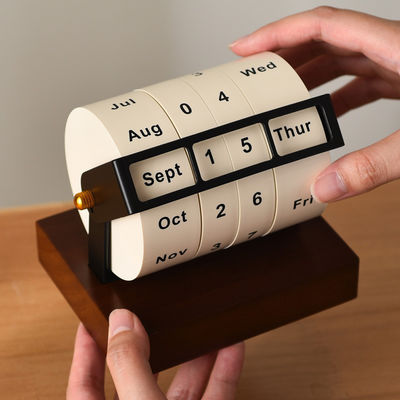 Electric Format Perpetual Calendar Wheel Small Size Curve Design for Office Decoration