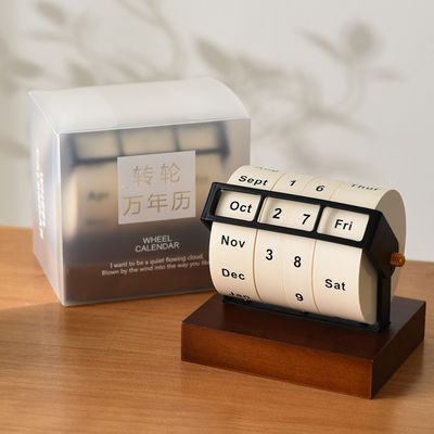 Electric Format Perpetual Calendar Wheel Small Size Curve Design for Office Decoration