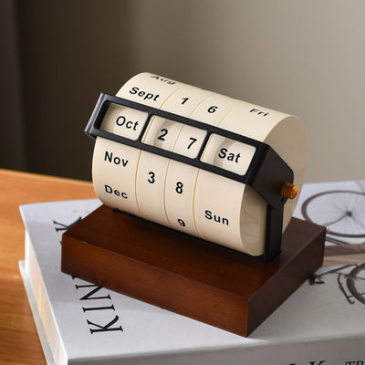 Electric Format Perpetual Calendar Wheel Small Size Curve Design for Office Decoration