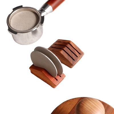 Steel Silicone Screen Walnut Wood 58mm Espresso Tea Filter Holder for Coffee Tea Tools
