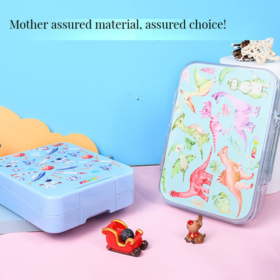Convenient 1-3L Capacity Dual-Tier Plastic Bento Box for All Ages Leakproof and Microwave Safe
