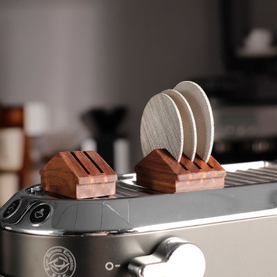 Home Coffee Milk Frother Foamer Mixer with Walnut and Silicone Screen V60 Knock Box