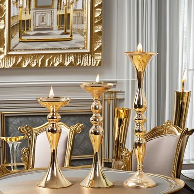 Upgrade Your Wedding Table Decor with Elegant Gold Metal Mermaid Design Candle Holders