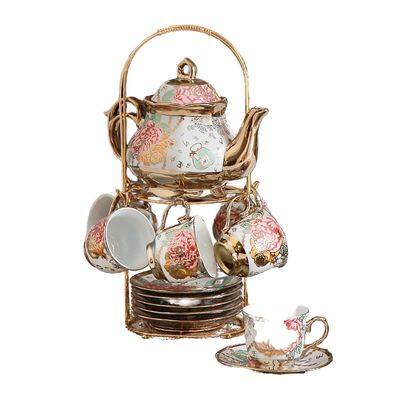 Drinkware Type Coffee Tea Sets Ethiopian Gold Rim Porcelain Kftz46