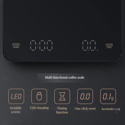 Easy to LED Electronic Coffee Scale 1-3000g Capacity 250mAh Battery Minimalist Design