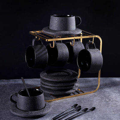 Home Hotel Restaurant Office Black Yao Frosted Porcelain Set with 260ml Capacity