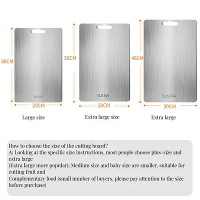 2024 Titanium Cutting Board Customized Size Square with 304 Stainless Steel and Bamboo