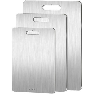Customized Size Stainless Steel Bamboo Double Sided Cutting Board for Food Grade Titanium