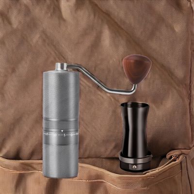 Acrylic Cafe Coffee Grinder with Modern Stainless Steel Design and Wood Handle