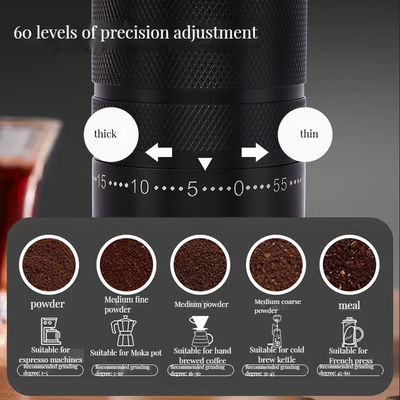 Manual Espresso Grinder C2 Ceramic Conical Burr and Wood Handle for Coffee Bean Mills