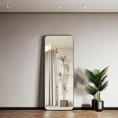 Customized Full Length Arch Shape Bathroom Wall Mirror in Black Gold for Room Decor