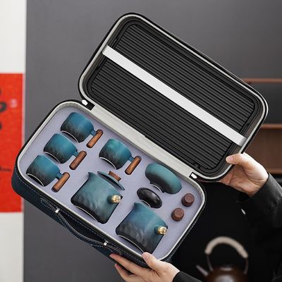 Travel-Friendly 300ml Ceramic Kung Fu Tea Set Removable Side Handle and Modern Design