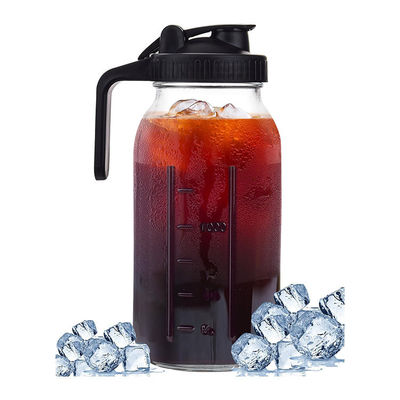 PP Plastic 64oz Ceramic Cold Brew Coffee Maker with Stainless Steel Filter and Spout Lid