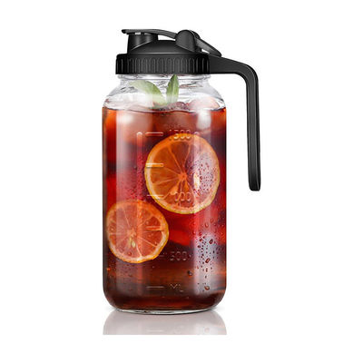 PP Plastic 64oz Ceramic Cold Brew Coffee Maker with Stainless Steel Filter and Spout Lid