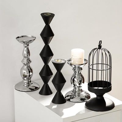 Home Decorative Pillar Stick Column Votive Lanterns and Candle Jars for Modern Style