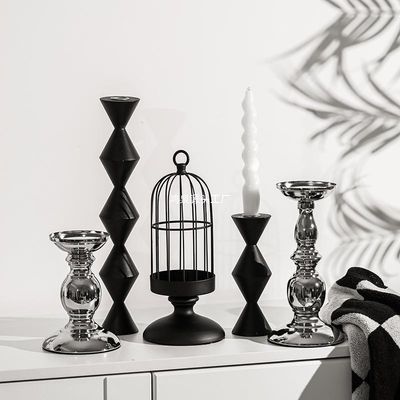 Home Decorative Pillar Stick Column Votive Lanterns and Candle Jars for Modern Style