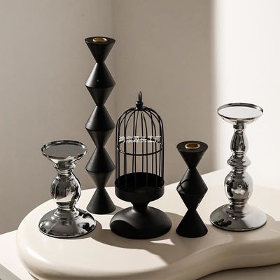 Home Decorative Pillar Stick Column Votive Lanterns and Candle Jars for Modern Style