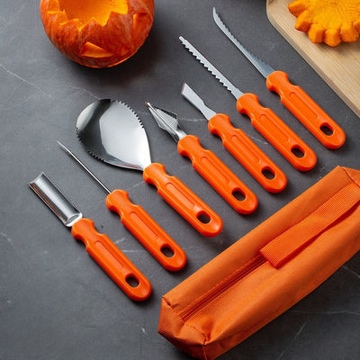 Plastic Halloween Fruit Decorating and Vegetable Carving Tools Set with Carrying Case