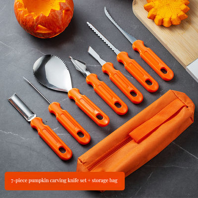 Plastic Halloween Fruit Decorating and Vegetable Carving Tools Set with Carrying Case