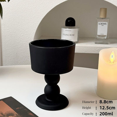 1 Color Print Method Black Glass Dessert Cup and Stand for Luxury Candle Containers