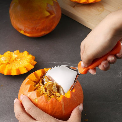 Handheld Halloween Pumpkin Carving Kit with Stainless Steel Tools and Carrying Case