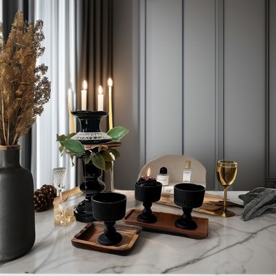 Handmade Creative Vintage Frosted Black Medieval Glass Goblet for Wine Drinking or Home Decoration