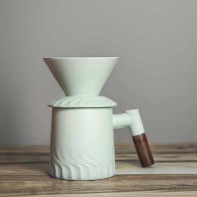 500ml Capacity Modern Vintage Ceramic Pour Over Coffee Maker with Porcelain Filter Dripper