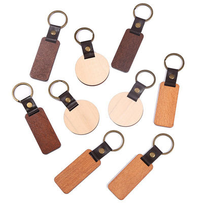 Modern Outdoor Festival Decorative Wooden Keychain with Customized Size and Pattern