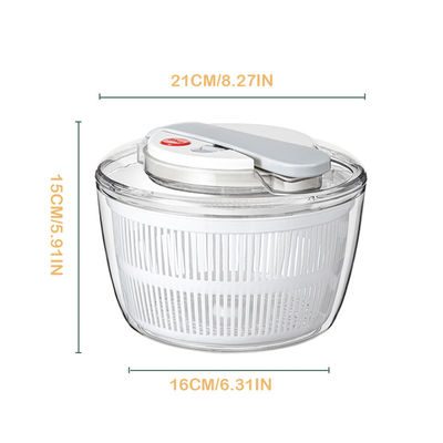 One-Handed Bamboo Electric QuickPush Salad Spinner for Fast and Easy Salad Preparation