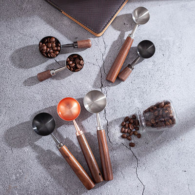 Green Tea Brewing Made Easy with 15ml 30ml Measuring Scoops Walnut Handle Accessories