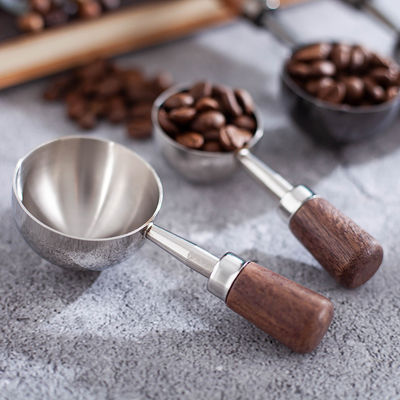 Green Tea Brewing Made Easy with 15ml 30ml Measuring Scoops Walnut Handle Accessories